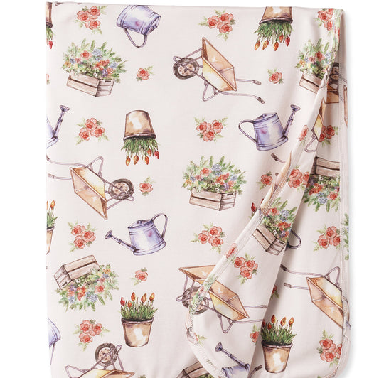 Petal Patch Stroller Blanket - Soft Bamboo Garden Throw