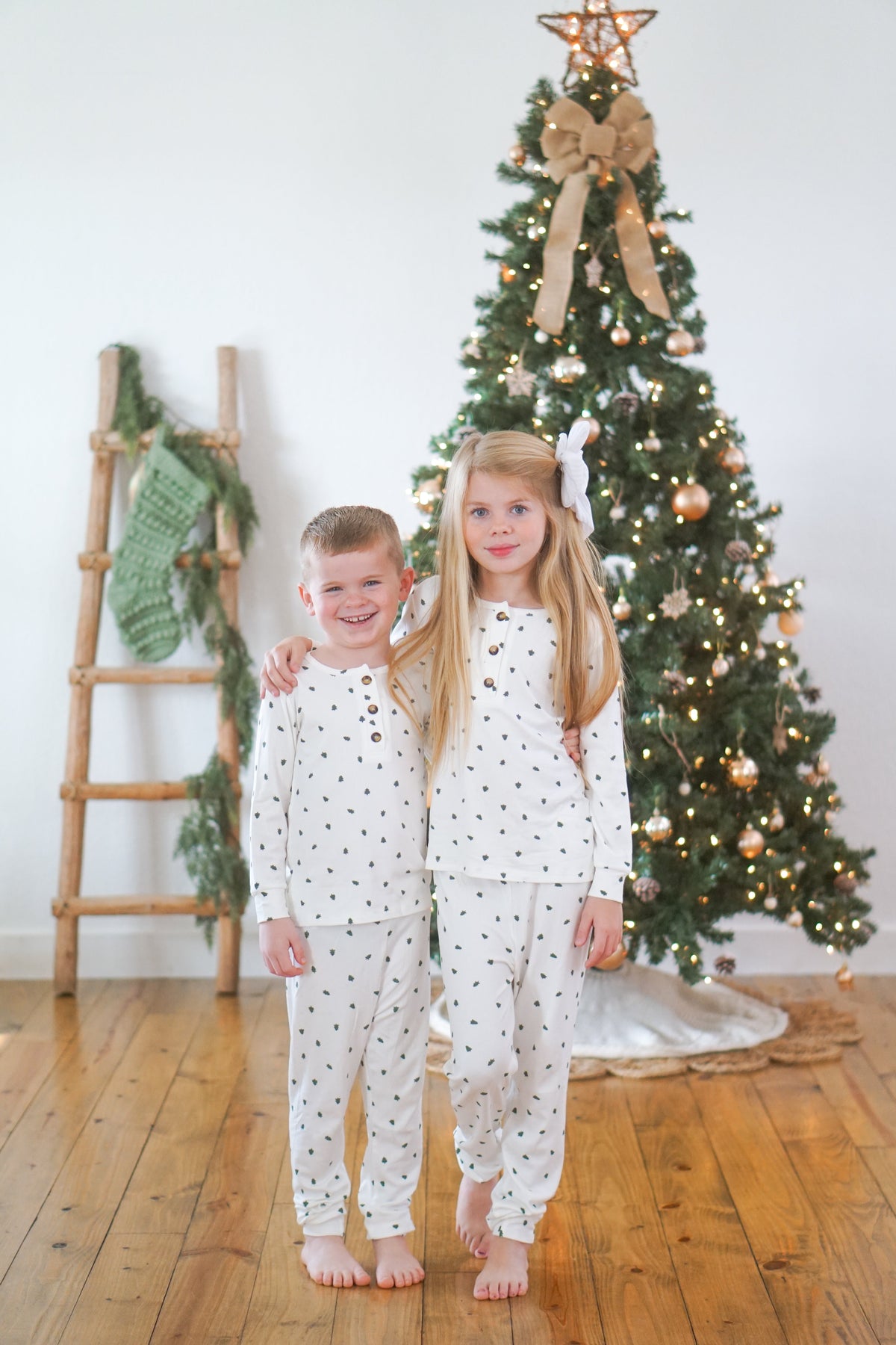 Tiny Trees Ribbed Bamboo 2pc Henley Pajamas