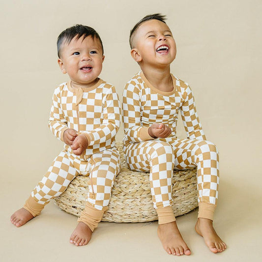 Golden Coast Check 2pc Bamboo Pajamas