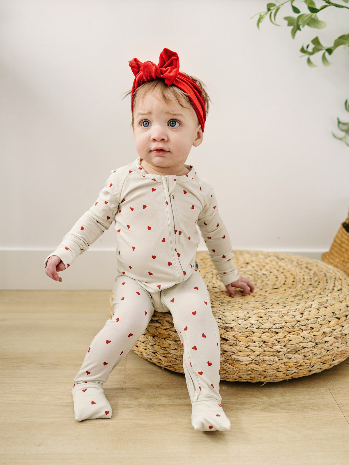 Tiny Hearts Bamboo Zippy Pajamas