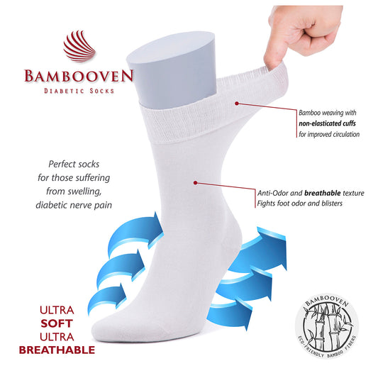 Men’s Bamboo Diabetic Socks 2-Pack - Ultra Thin
