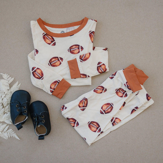 Football Print 2pc Bamboo Pajamas