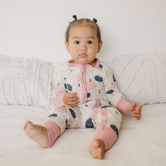 Pretty 'n Pumpkin Bamboo Zippy Romper