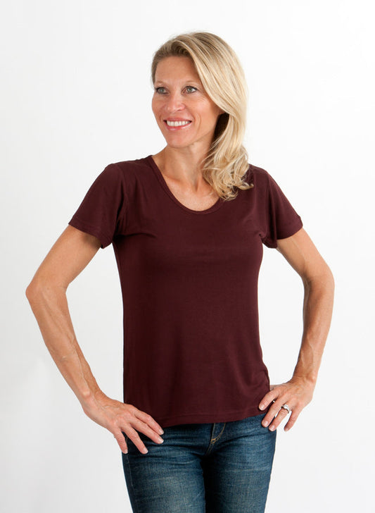 Women's 100% Bamboo Viscose Scoop Neck Short Sleeve T-Shirt