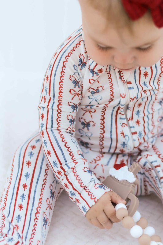 Candy Cane Lane Bamboo Christmas Pajamas - Zippy