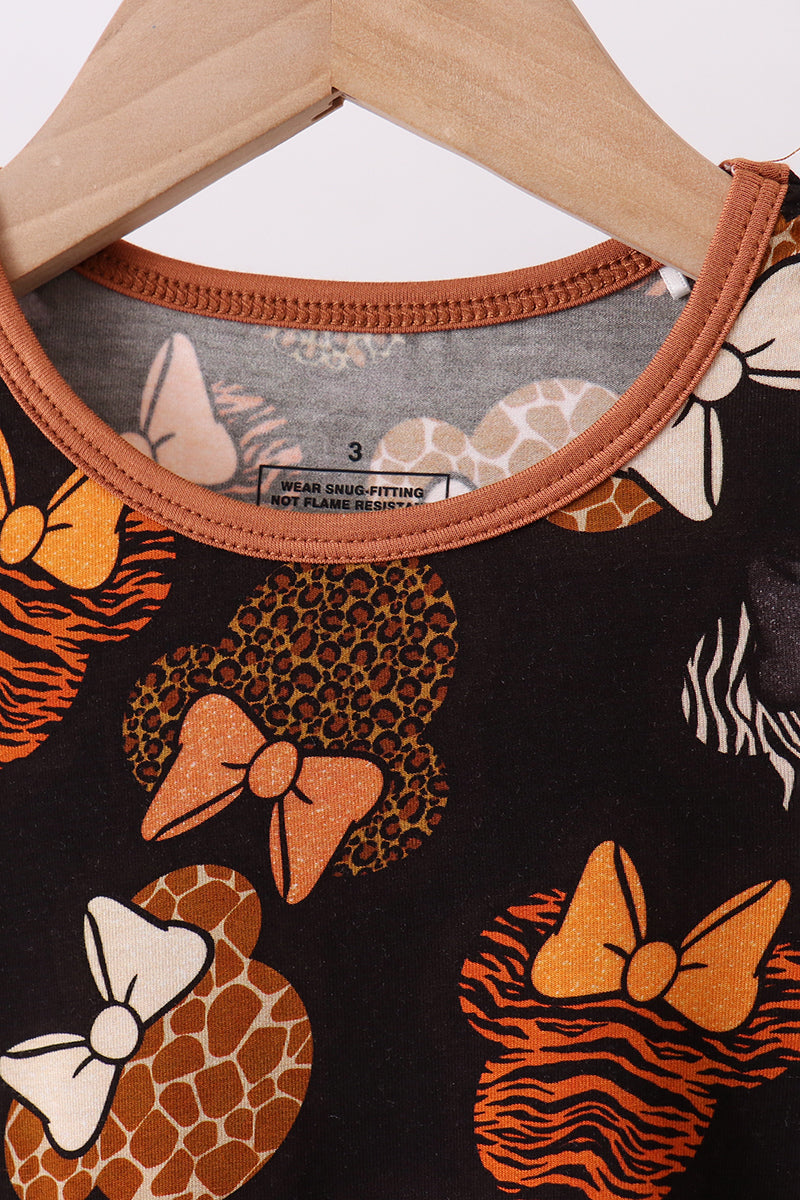 Brown character bamboo dress
