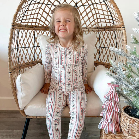 Candy Cane Lane Bamboo Christmas Pajamas - 2pc Set