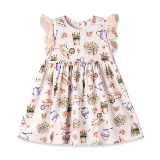 Petal Patch Baby Girl Dress – Bamboo & Eyelet Garden Dress