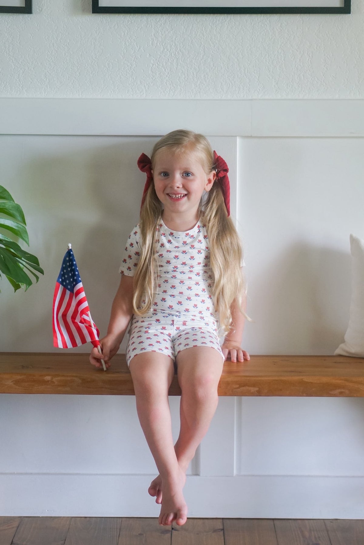 Red White & Blue Tulip 2pc Bamboo Pajamas