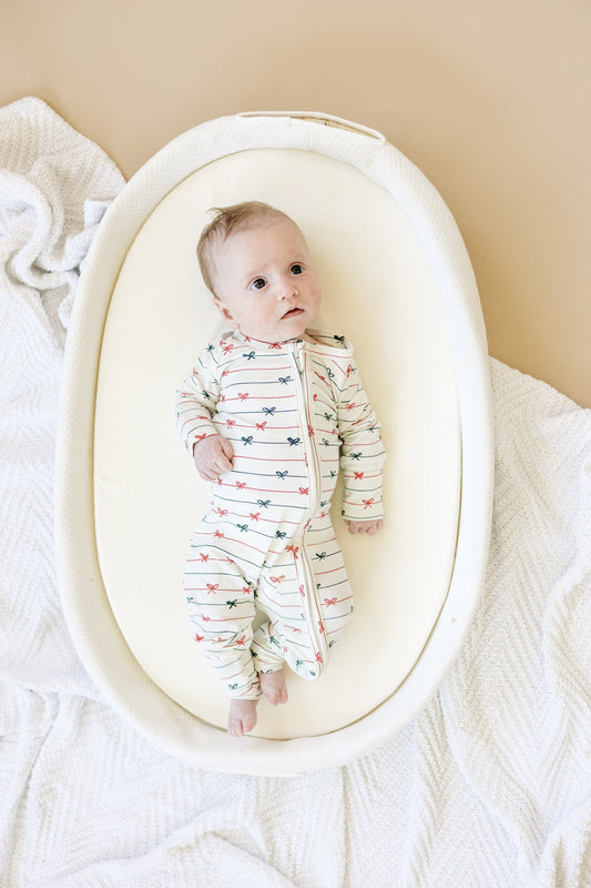 Tied with a Bow Christmas Bamboo Zippy Pajamas