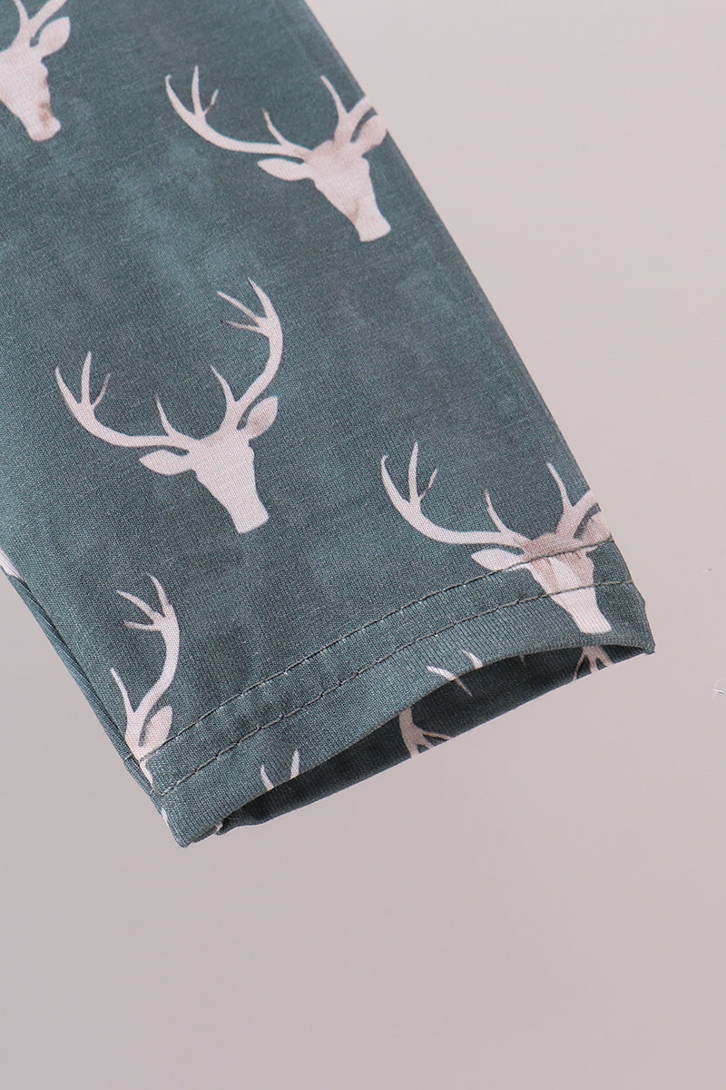 Premium forest reindeer print bamboo dress