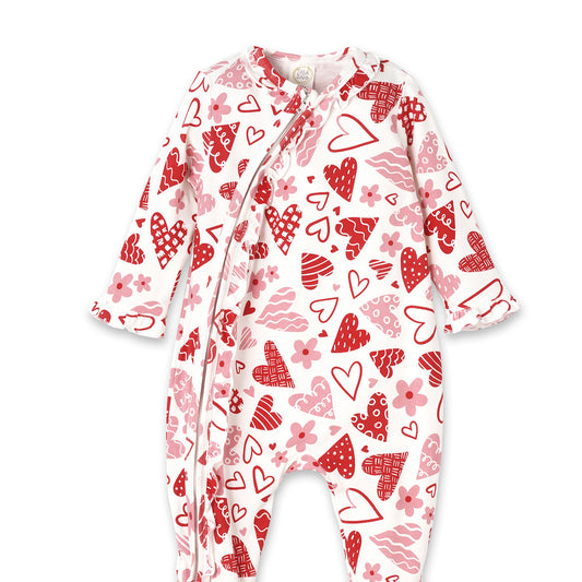 Valentine's Day Baby Bamboo Zipper Romper - Mommy & Me