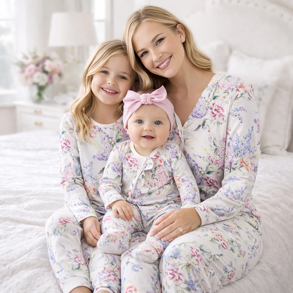 Dream Blossom Bamboo Women’s Pajama Set- Watercolor Floral