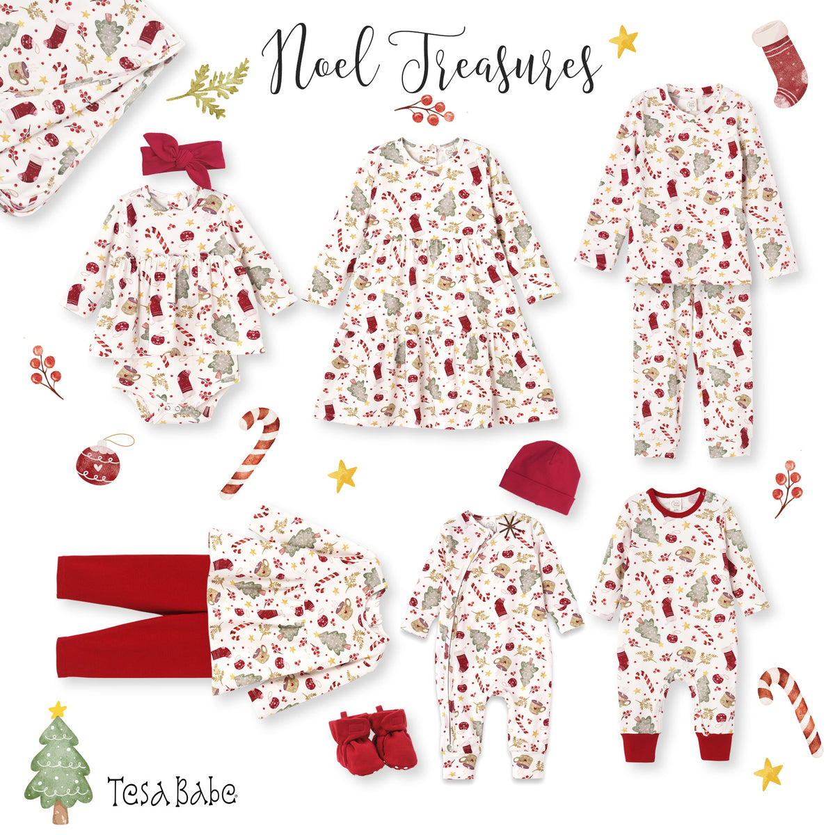Bamboo Holiday Baby Zip Romper – Christmas One-Piece Pajamas