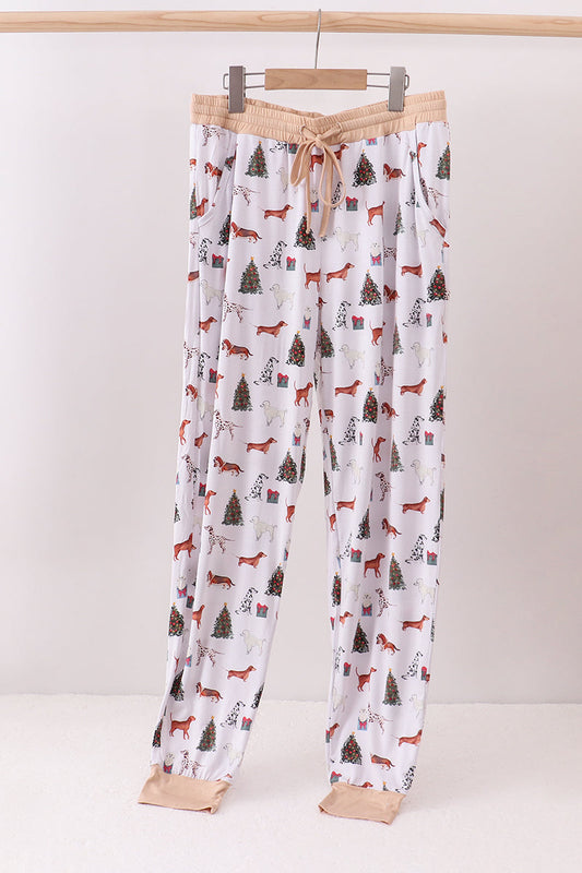 Christmas tree animal adult bamboo pajamas pants