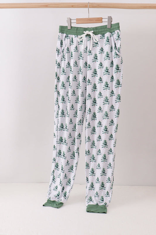 Green christmas tree bamboo mom pants