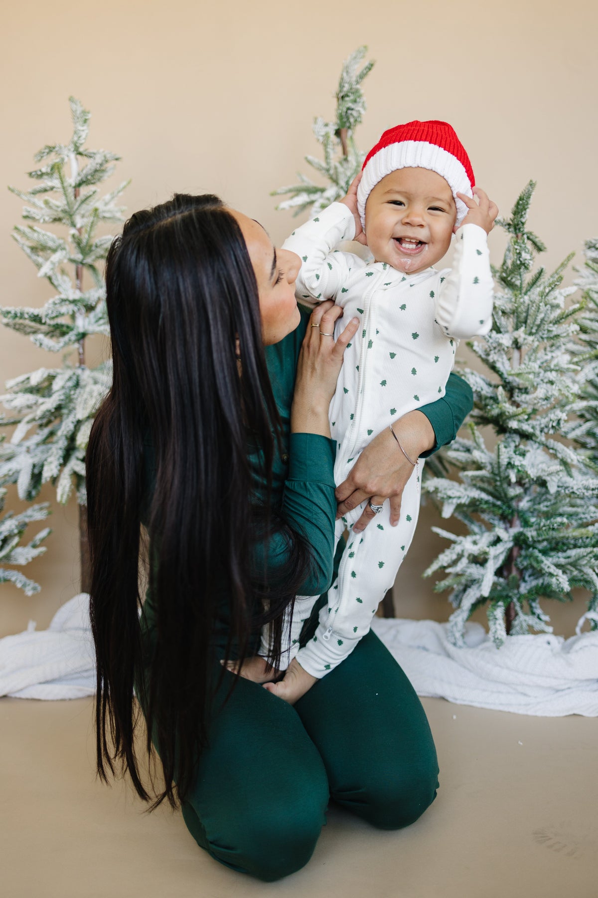 Tiny Trees Ribbed Bamboo Zippy Pajamas