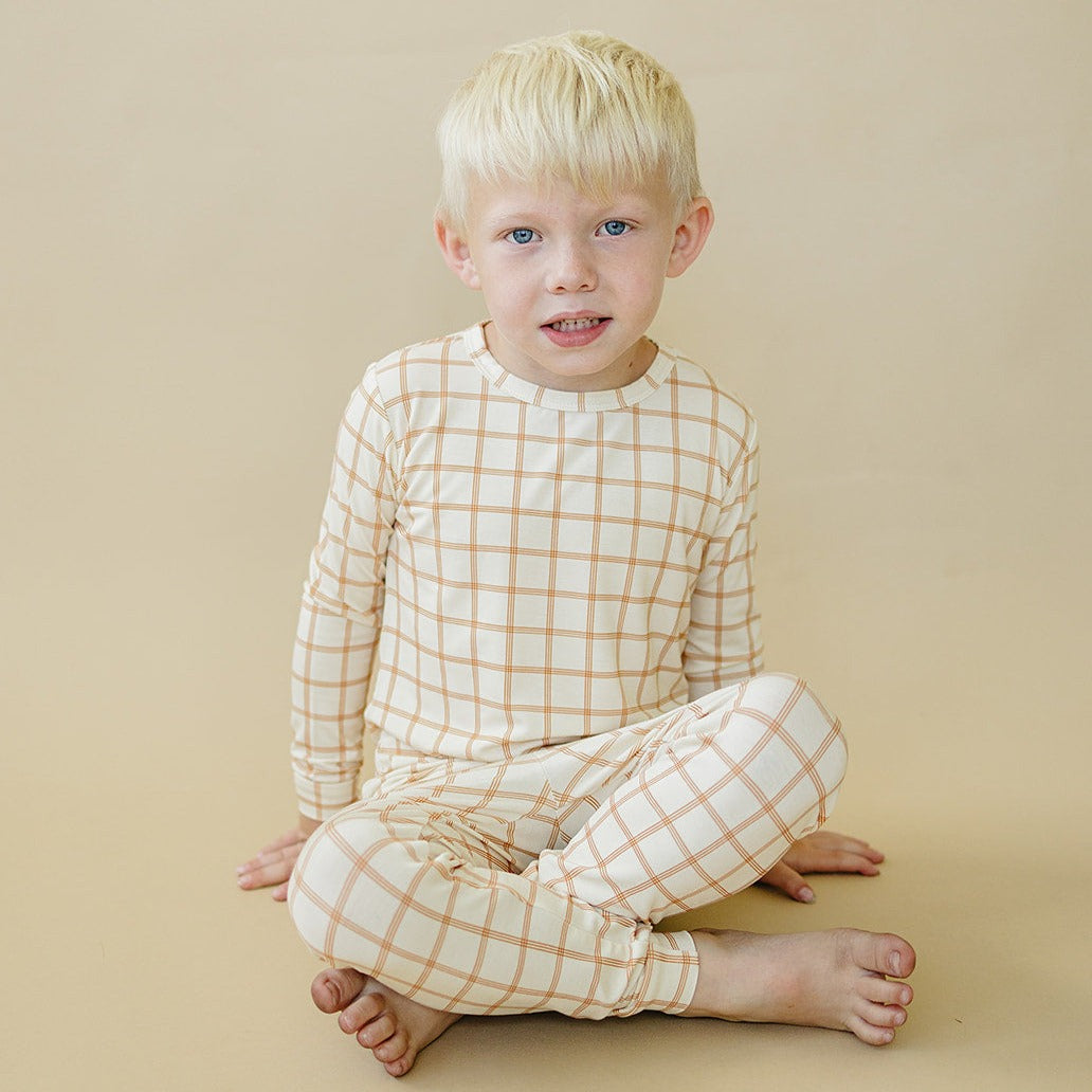 Burnt Orange Plaid 2pc Bamboo Pajamas