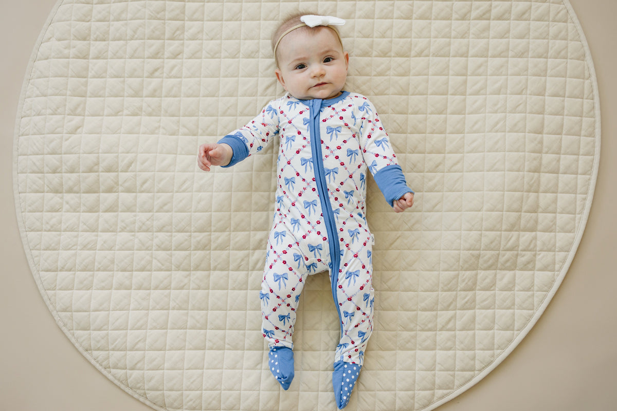 Red White & Bows Bamboo Zippy Pajamas