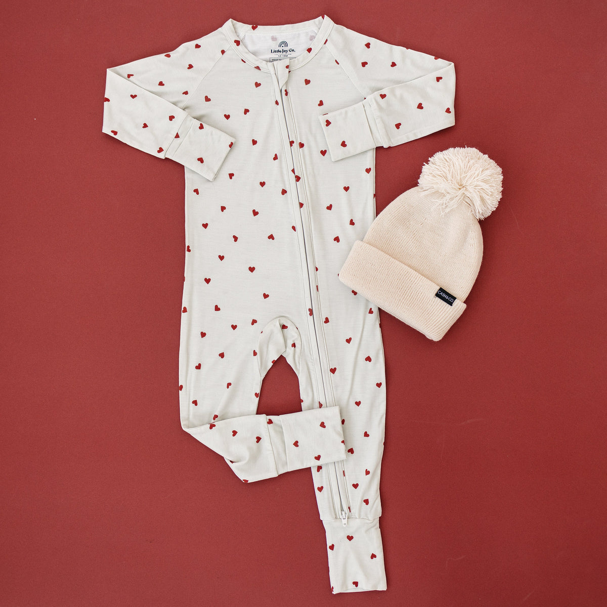 Tiny Hearts Bamboo Zippy Pajamas