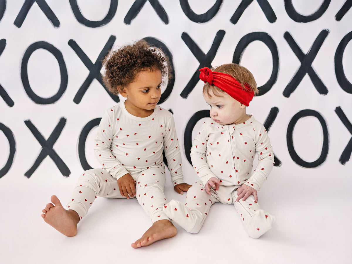 Tiny Hearts Bamboo Zippy Pajamas
