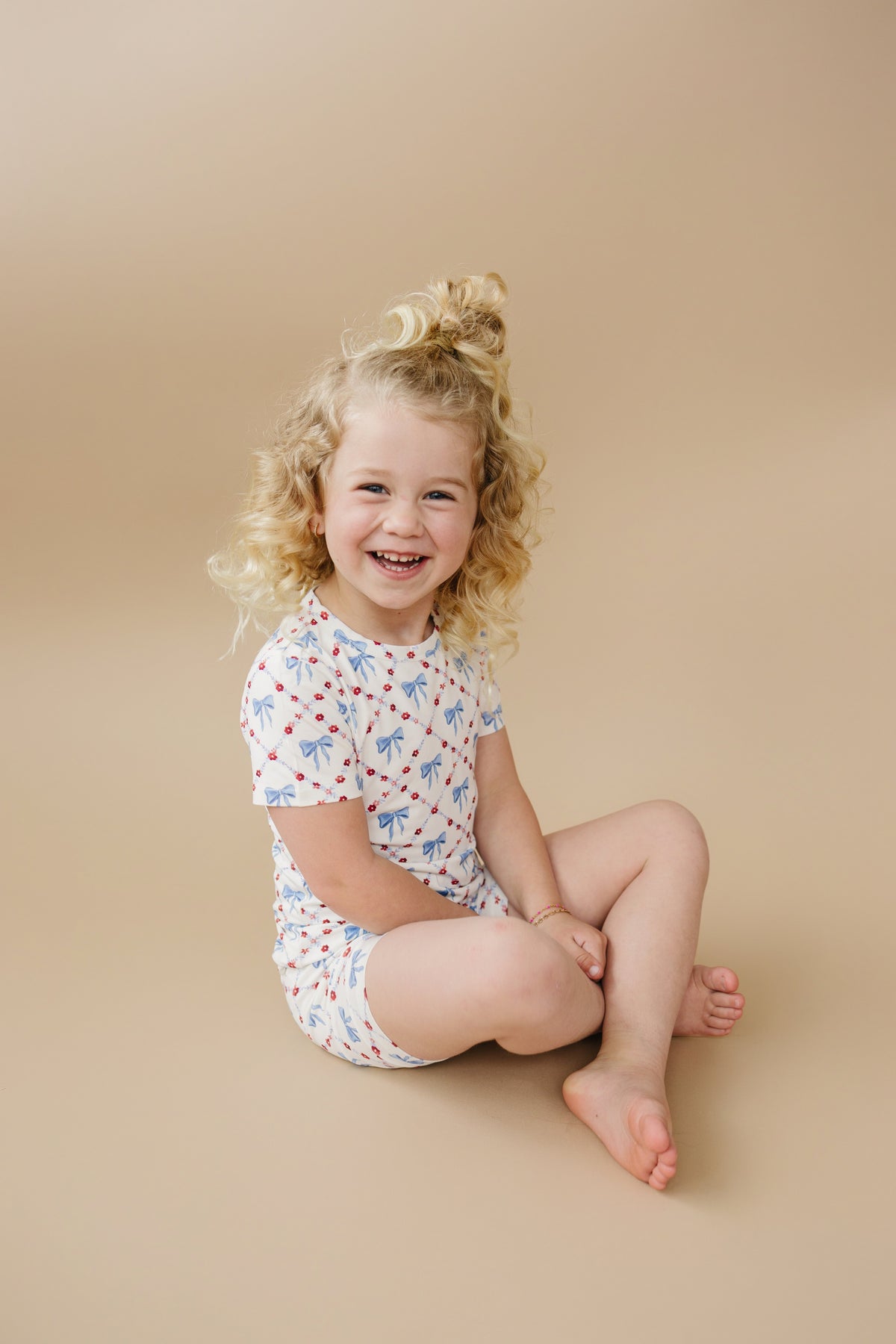 Red White & Bows 2pc Bamboo Pajamas