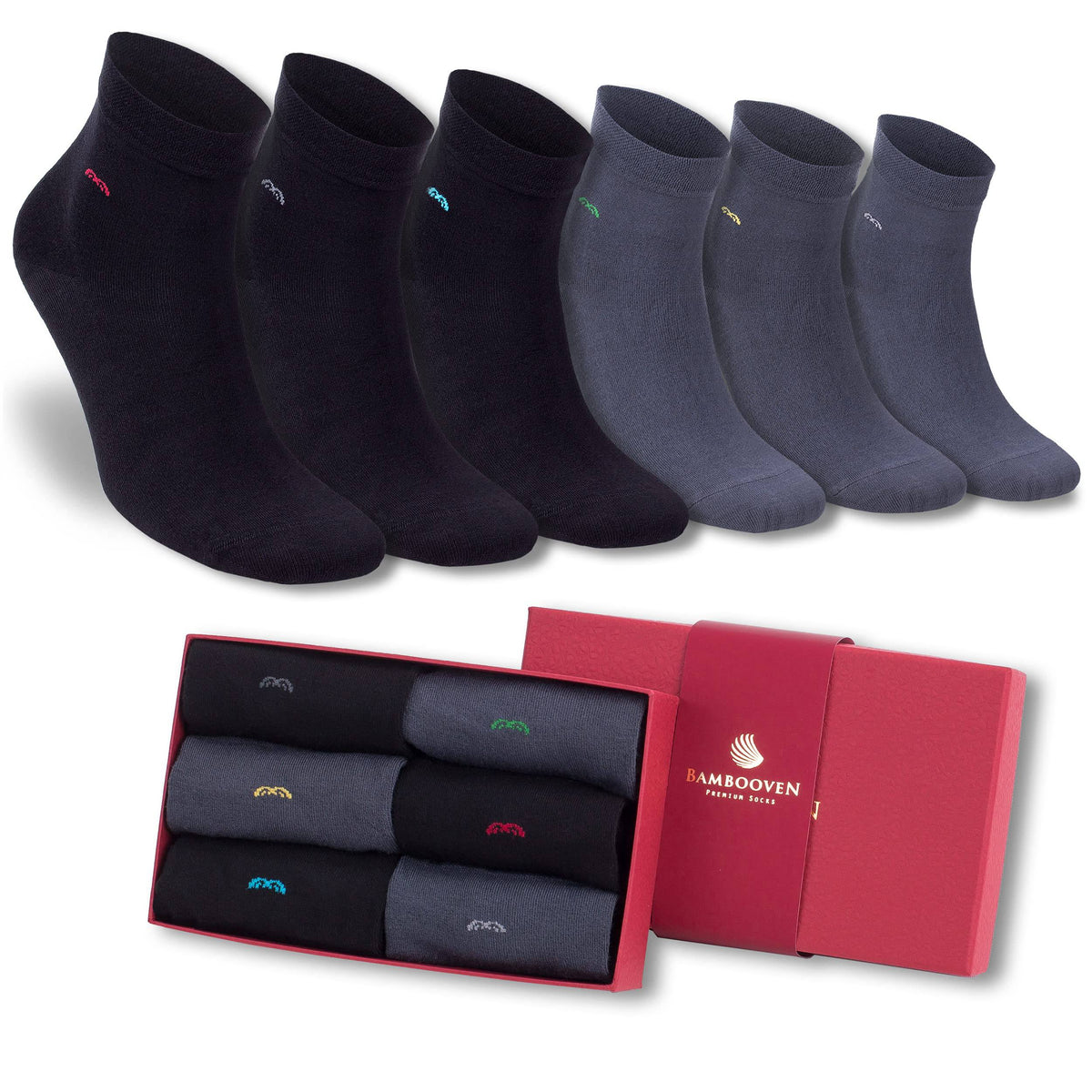 Men's & Women's Bamboo Ankle Socks 6-Pack