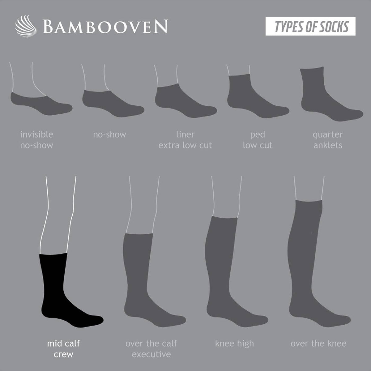 Men’s Bamboo Lightweight Dress & Trouser Socks - (8 Pack) 636