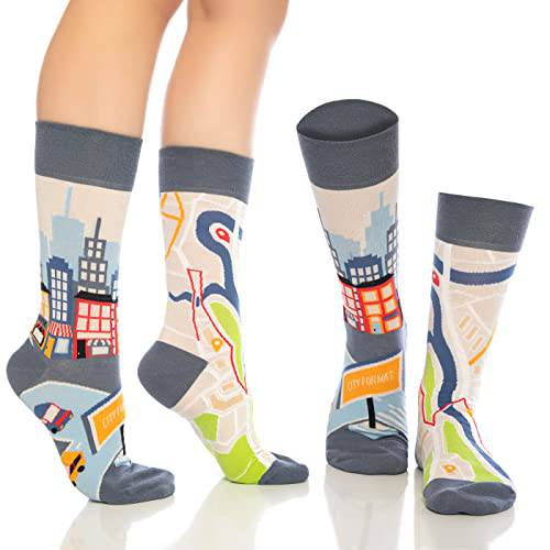 Fun Crew Socks for Men and Women – Colorful Cotton Novelty 6-Pack