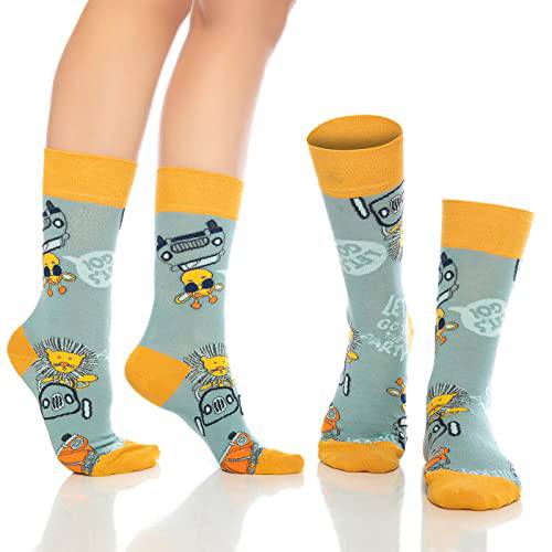 Fun Crew Socks for Men and Women – Colorful Cotton Novelty 6-Pack