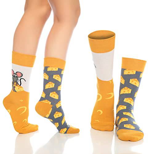 Fun Crew Socks for Men and Women – Colorful Cotton Novelty 6-Pack