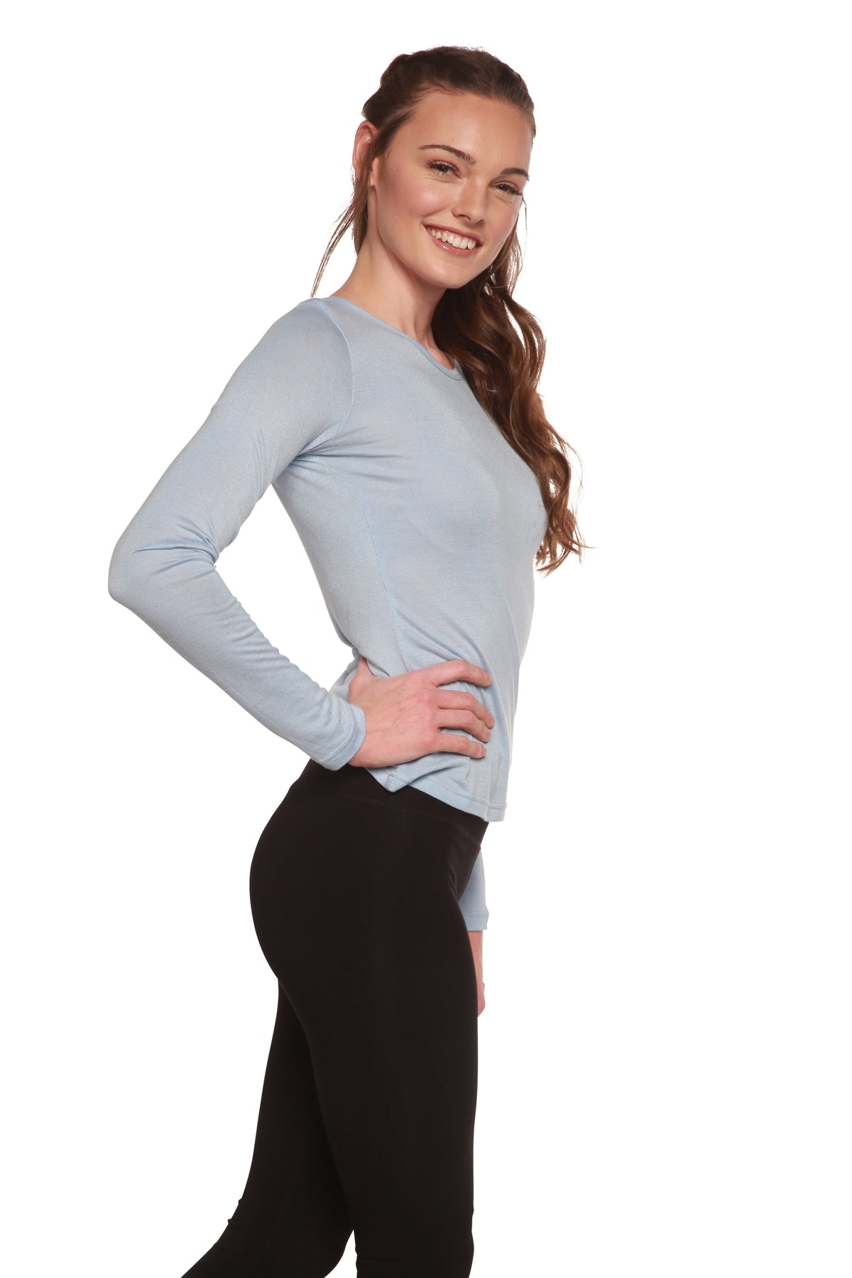 Clearance Women's Scoop Neck 100% Bamboo Viscose Long Sleeve Shirt